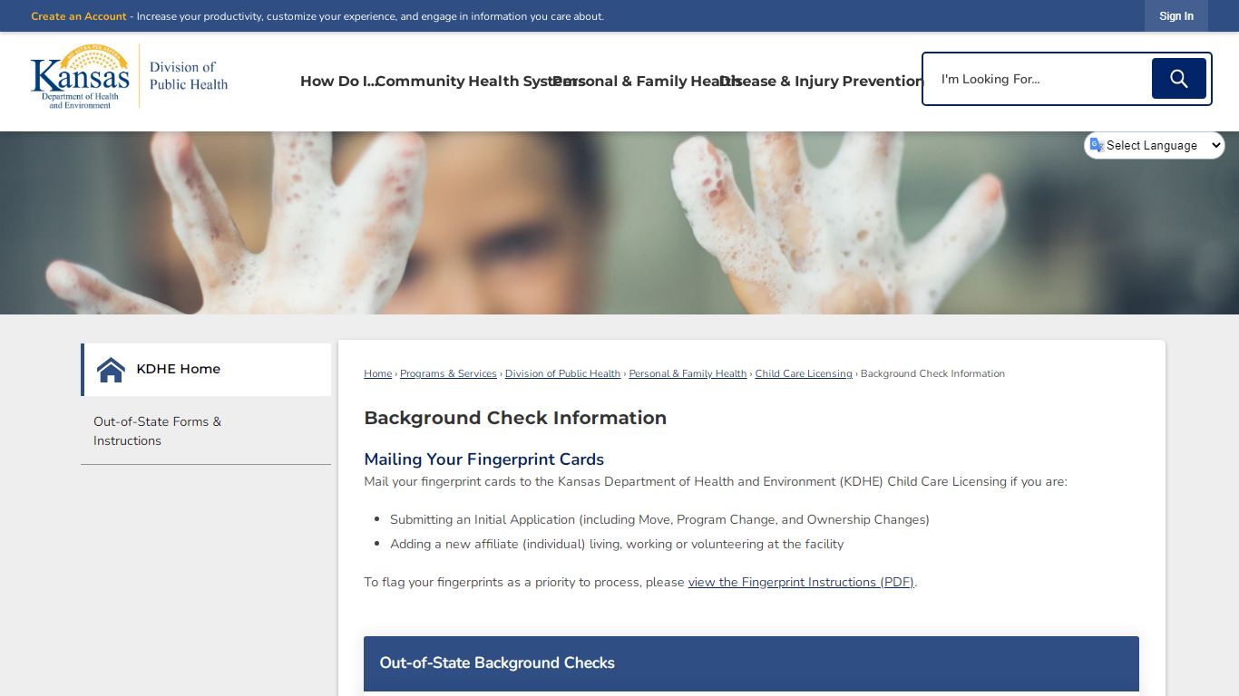 Background Check Information | KDHE, KS - Kansas